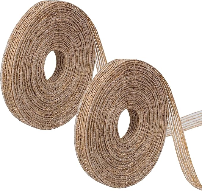 Hessian Ribbon, 20m Jute Burlap Ribbon, 1cm Wide Burlap Ribbon, Jute ...