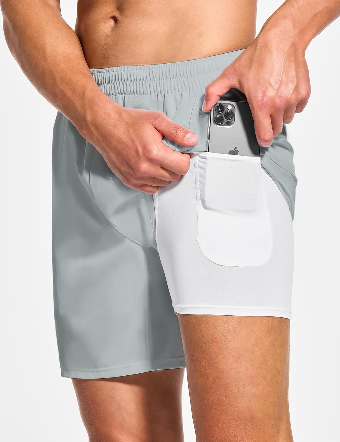 DEMOZU Men's 7" Lined Tennis & Workout Shorts - Quick Dry Athletic Gym Running Training Shorts with Pockets