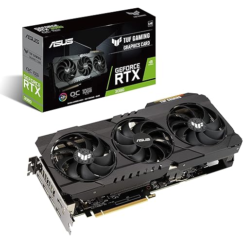 ASUS TUF Gaming NVIDIA GeForce RTX 3080 V2 OC Edition Graphics Card (PCIe 4.0, 10GB GDDR6X, LHR, HDMI 2.1, DisplayPort 1.4a, Dual Ball Bearings, Military-Grade Certification, GPU Tweak II) (Renewed)