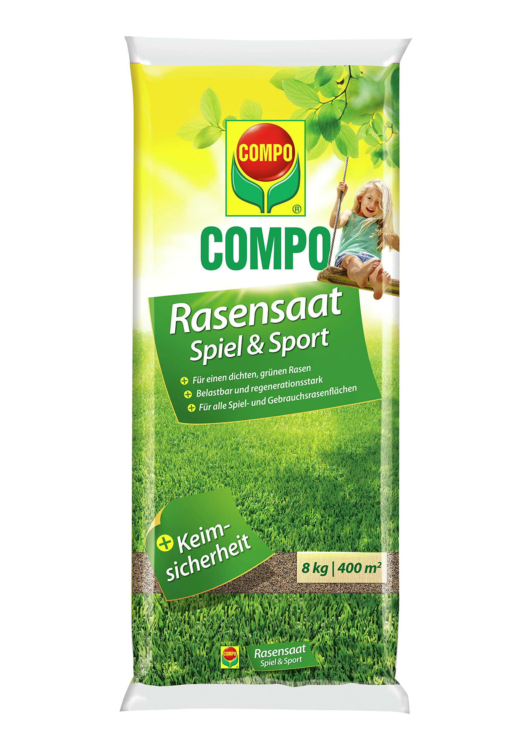 COMPO Lawn Game and Sport, Universal Lawn Mixture, 8 kg, 400 m²
