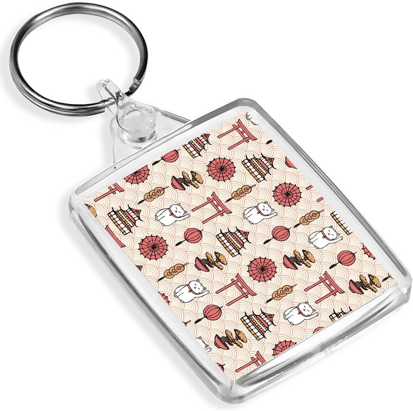 Destination Vinyl KeyringsJapanese Print Keyring Japan Oriental Lucky Bonsai Tree Fun Keyring #8789