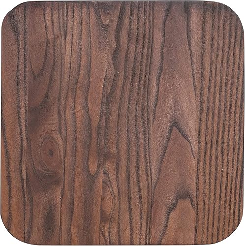 Flash Furniture Lily - Juego de 4 asientos de madera de nogal rústico para taburetes de metal coloridos