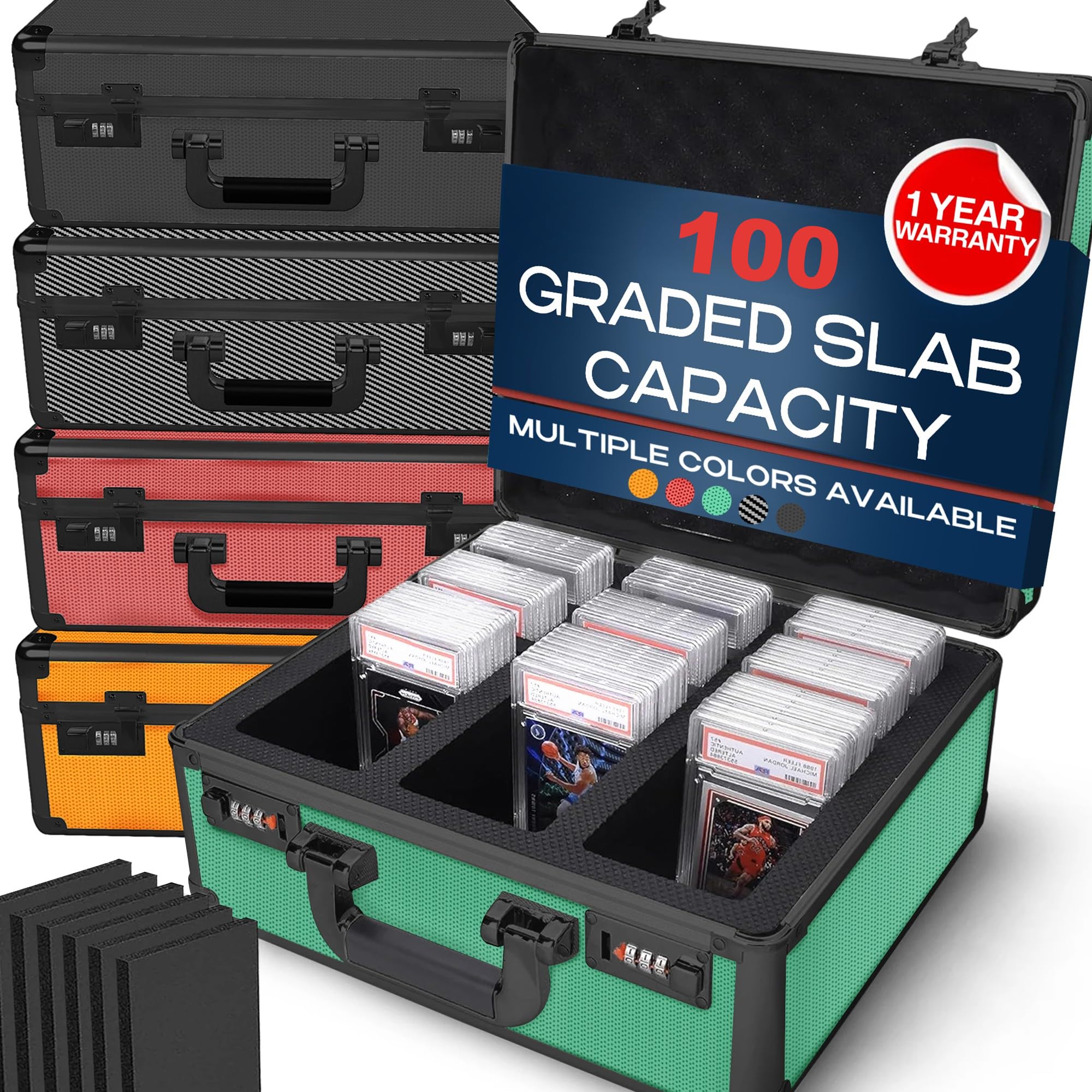 VALUN 100+ Premium Graded Card Storage Box - PSA Slab Case for Sports Cards