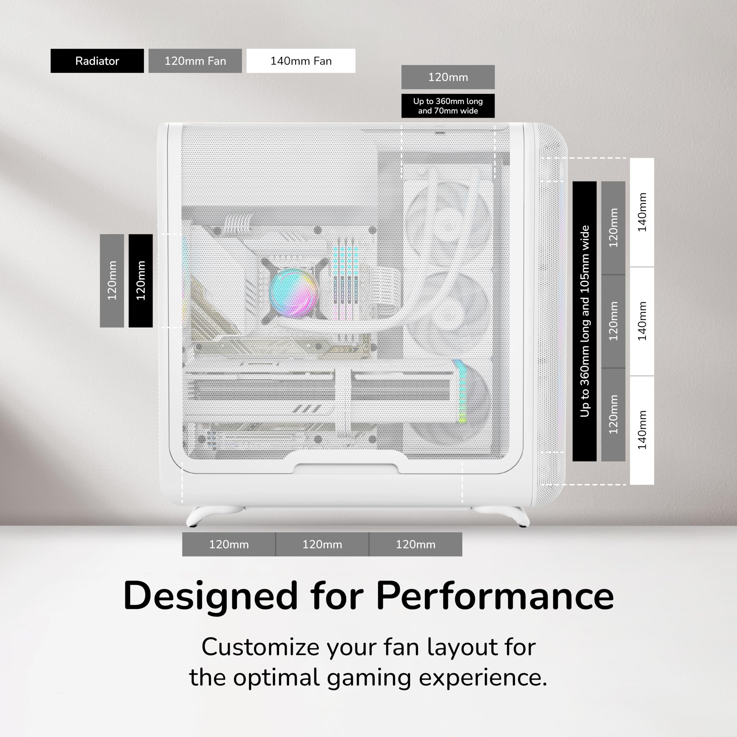Hyte X50 Modern Performance ATX Mid-Tower PC Gaming Case - Królewna Śnieżka