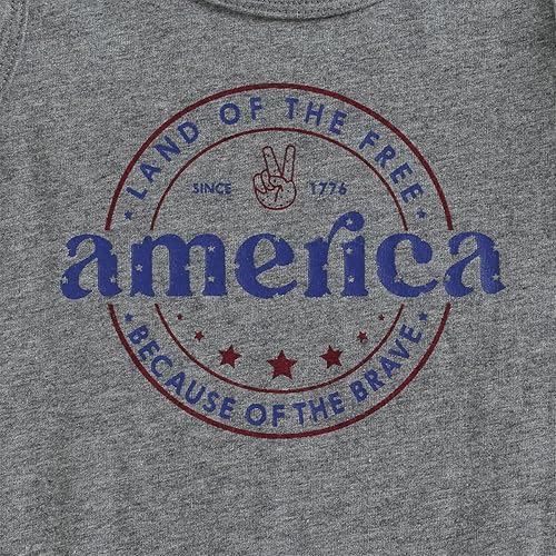 Miniatura 4 de Twopumpkin Traje para bebé del 4 de julio, camisas del 4 de julio y pantalones de campana de bandera estadounidense, ropa patriótica