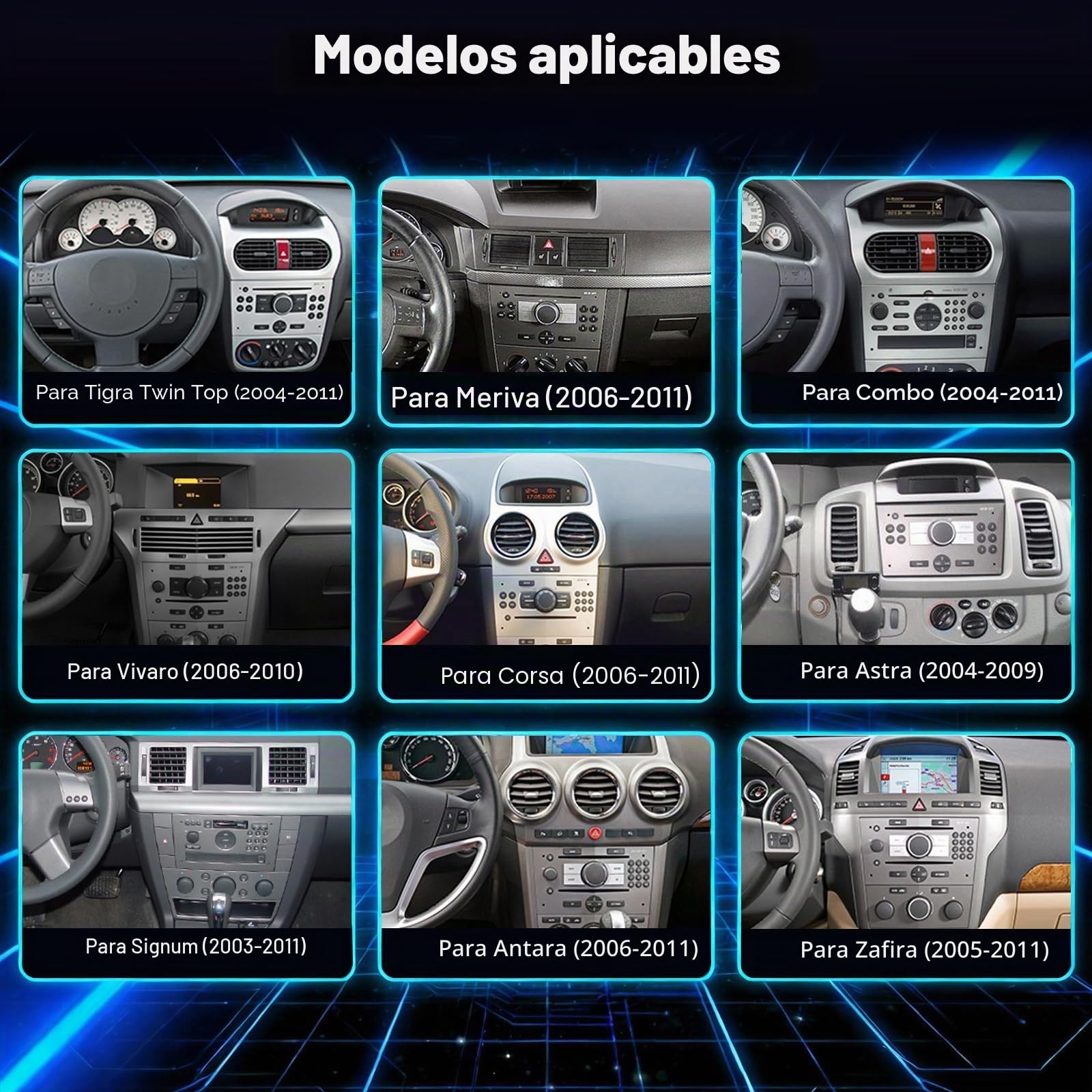 [4+64G] Radio Android para Opel Corsa Astra Zafira Meriva Vivaro Combo Tigra TwinTop: 7 Pulgadas Pantalla Táctil IPS con Carplay y Android Auto, 5G/WiFi, GPS, BT 5.0 + Cámara de Marcha Atrás
