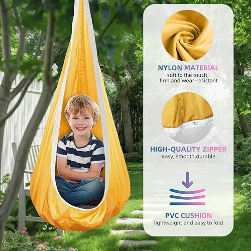 Miniatura 66 de Columpio sensorial para niños, terapia de alegría sensorial duradera, terapia colgante para interiores y exteriores, hamaca para niños, adolescentes