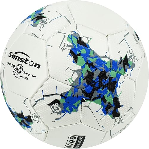 Miniatura 7 de Senston Balón de fútbol tamaño 5, peso oficial del partido, jugadores de fútbol jóvenes y adultos, bomba de aire incluida