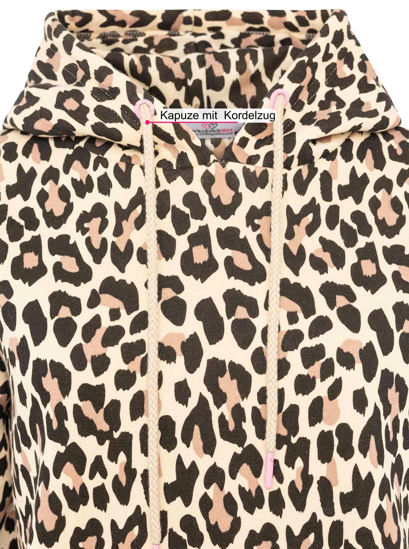 Zwillingsherz Damen Hoodie mit Kapuze – Kuscheliger Oversize Kapuzenpullover – Weicher Sweatshirt Pullover für Frauen Aufdruck – Stylischer Look für Frühling, Herbst & Winter – Loungewear Mode Leo