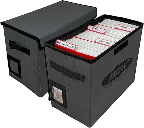 Miniatura 1 de BCW Caja de almacenamiento de cómics  2 unidades  Estuche plegable para cómics  Cada uno se adapta a 125  150 libros de cómics con funda y tablero