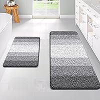 Vista 72 de OLANLY Juego de 2 alfombras de baño de 2 piezas, alfombras de baño de microfibra suave y absorbente y alfombra de inodoro con contorno