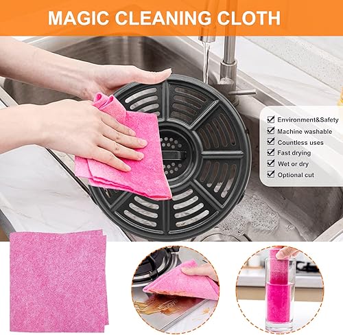 Miniatura 6 de ALJ Bandeja de freidora de aire para freidora de aire Ninja 4QT con parachoques de goma, placa redonda mejorada de 8.2 pulgadas, piezas de repuesto