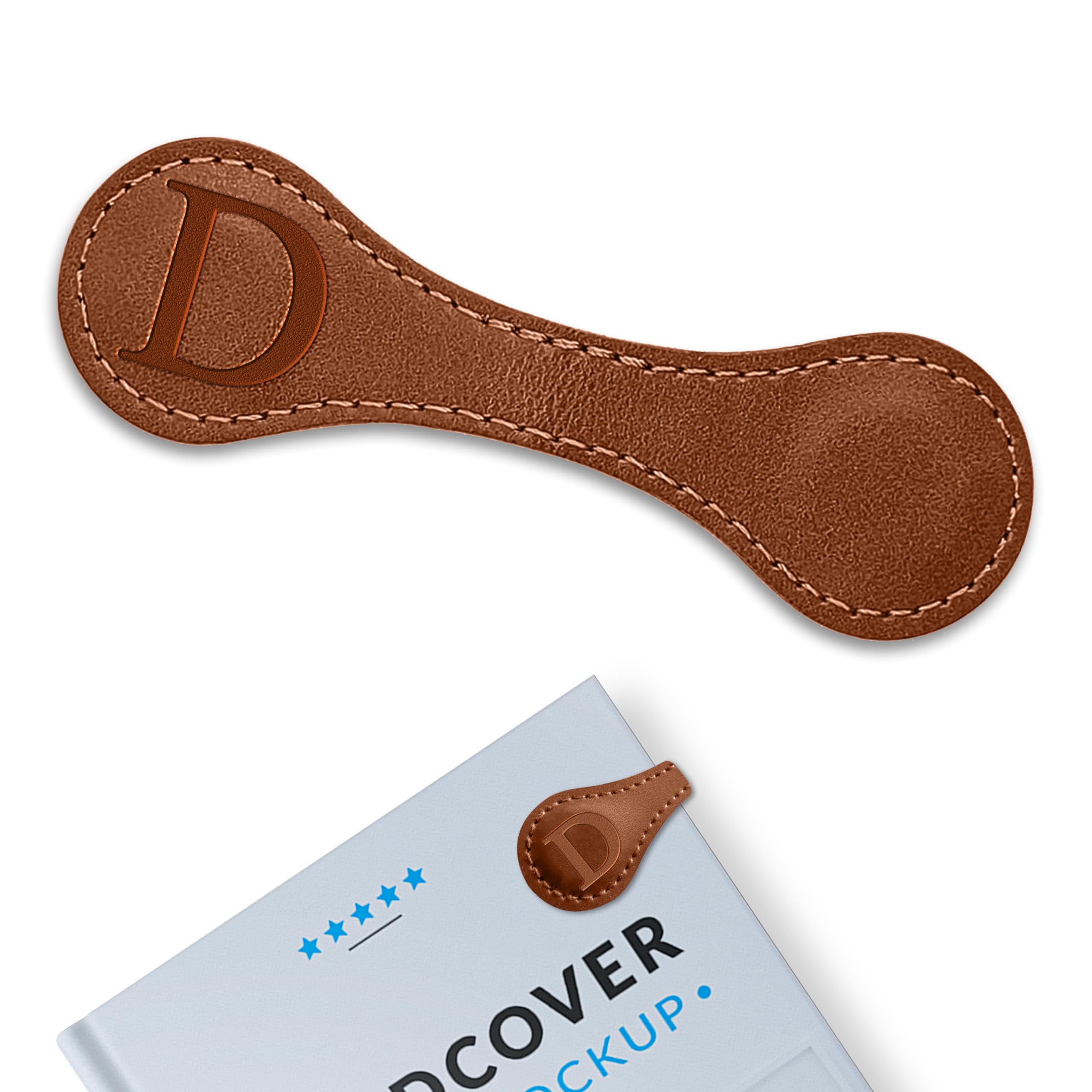 Personalized Leather Magnetic Bookmarks (1 Pack) Vintage Custom Engraved Initial ID Identification Book Marker Clip Gift for Book Lover Avid Readers (