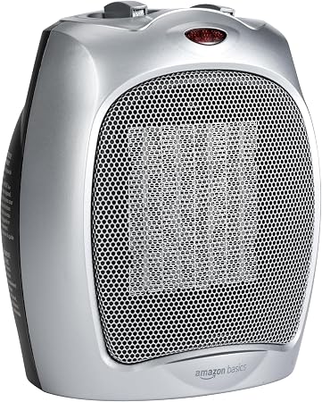 Amazon Basics Ceramic Space Heater, Portable Indoor Heating Solution, With