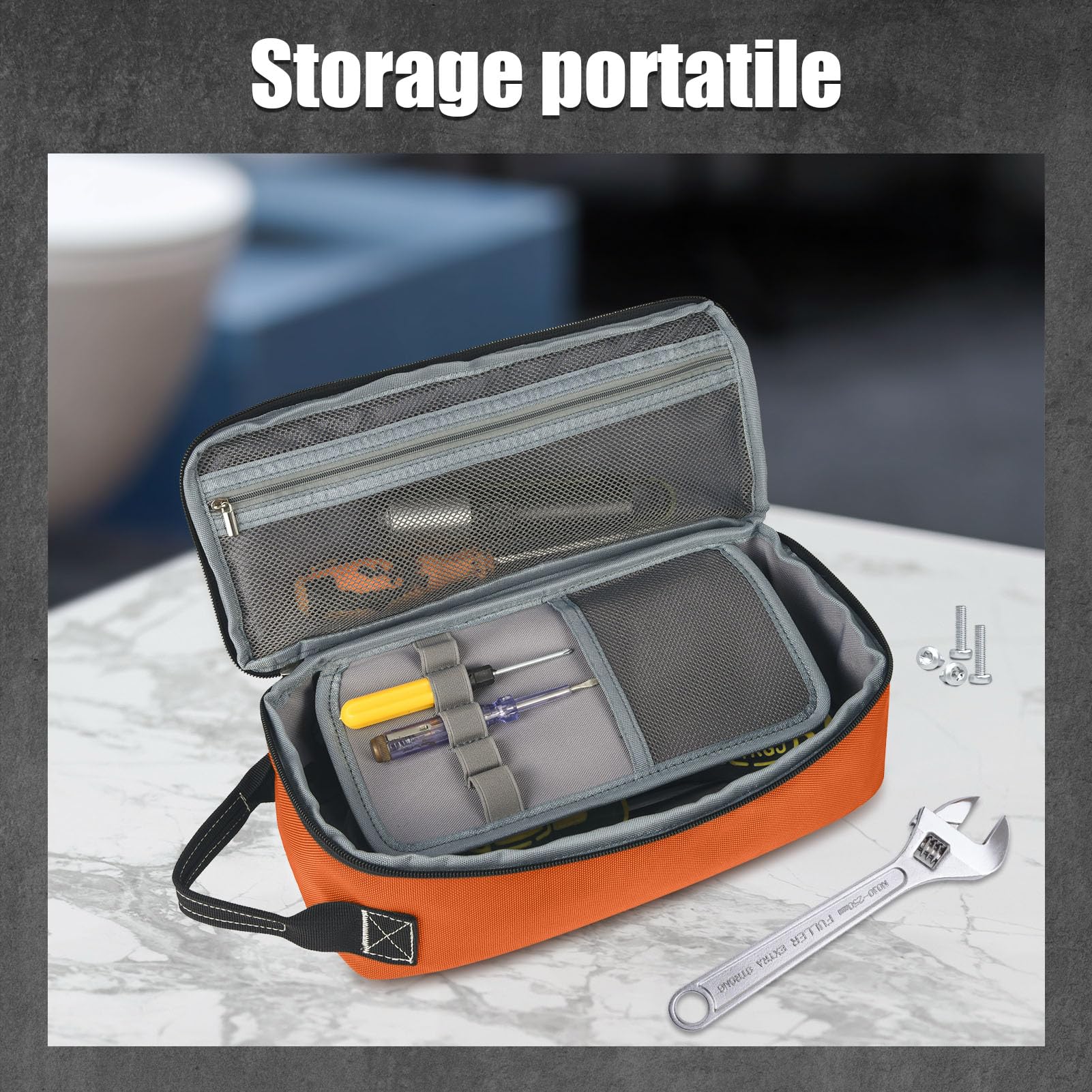 Borsa portautensili tattica, piccola borsa per attrezzi, set organiser impermeabile, antistrappo, per artigiani, elettricisti, meccanici e lavori di riparazione per bicicletta, moto, fai da te