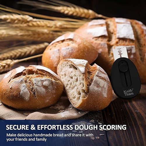 Miniatura 4 de KNIFRTISAM Herramienta de puntuación de masa coja de pan con diseño magnético y retráctil, mango de empuje y jalador, herramienta de puntuación de
