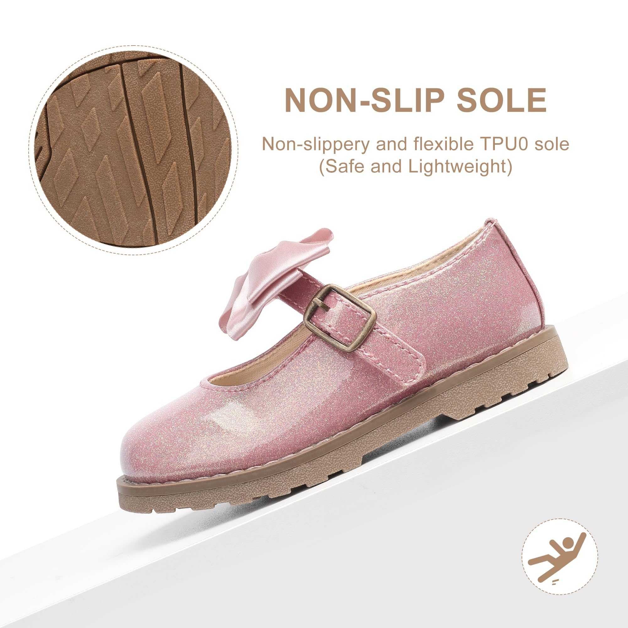 Chaussures habillées pour petite fille - Chaussures Mary Jane pour uniforme scolaire, fête de mariage - Décontractées et douces pour la marche
