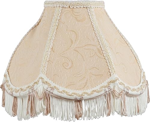 Miniatura 3 de Aspen Creative 55006, pantalla de lámpara de transición con forma de campana de vieira UNO, trigo, 5 pulgadas superior x 10 14 pulgadas inferior x 7