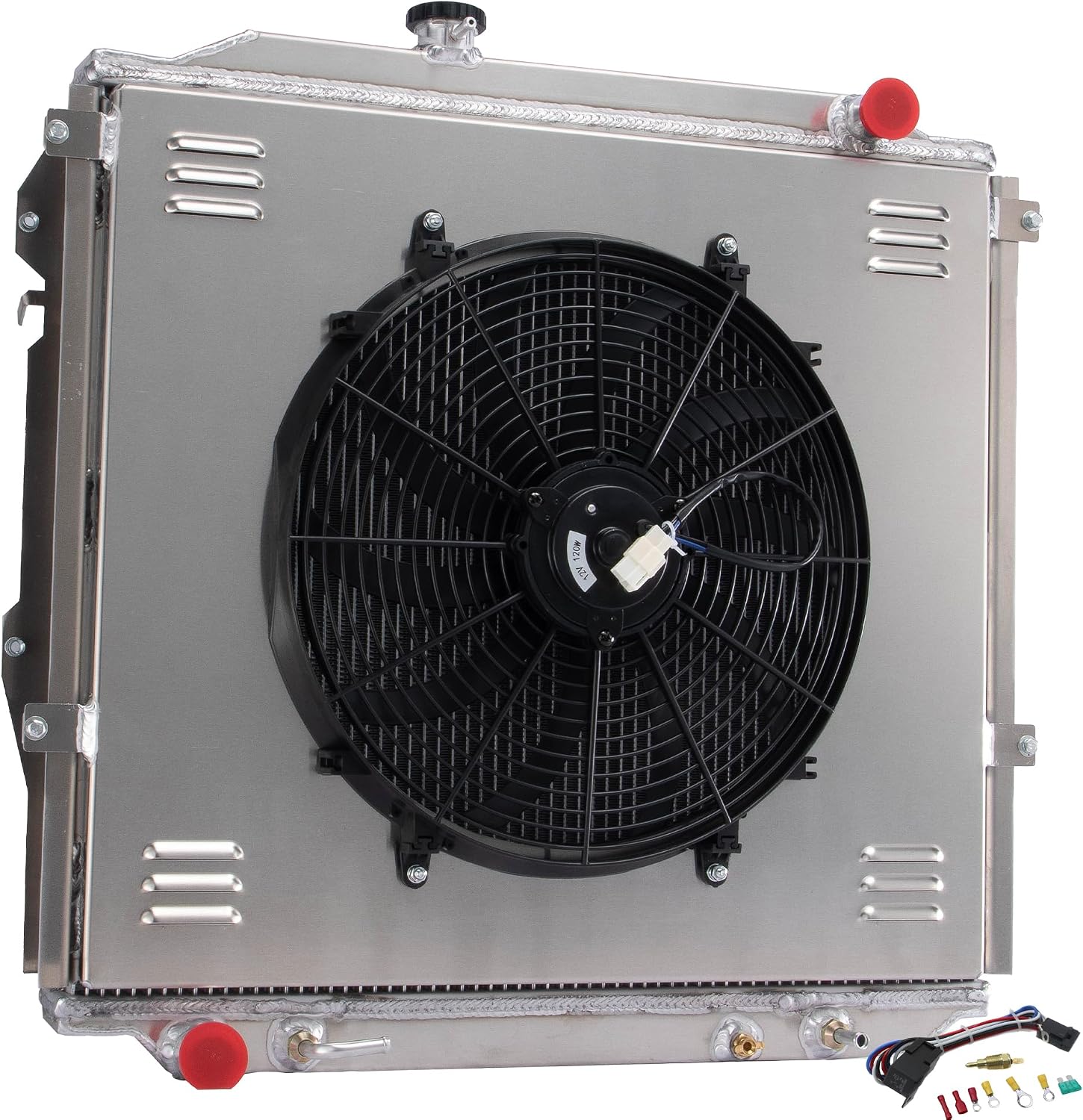 2 Row Core Aluminum Radiator For 1996-2002 Toyota 4Runner 2.7L 3.4L CU1998 Radiador Automotive Replacement Radiators Shroud Fan Relay Kit
