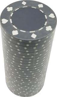 Poker Chips - (25) Grey Suited Mold 11.5 g Clay Composite