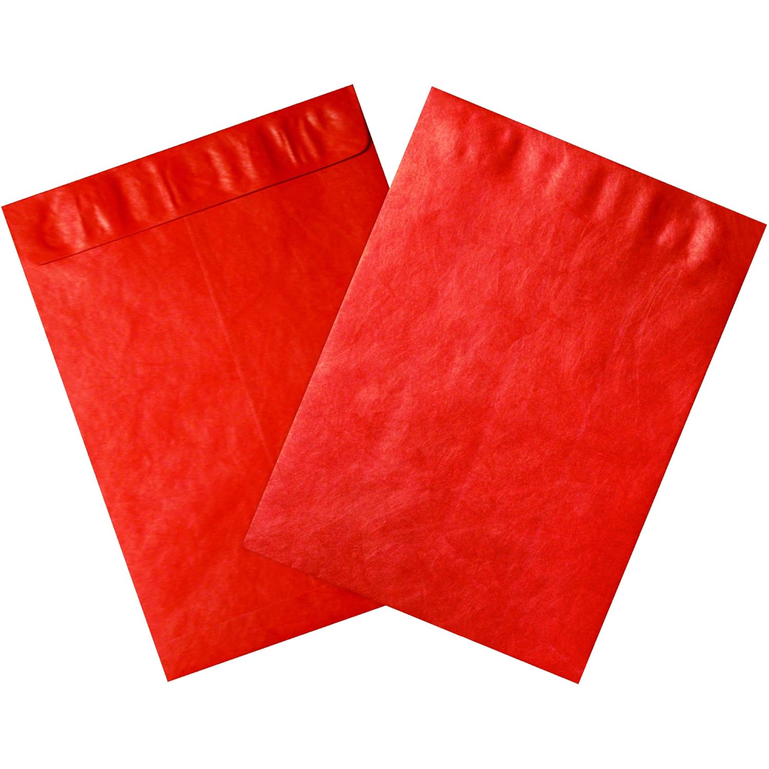BOX USA TYVEK Self-Seal Flat Envelopes, 10" x 13", Red, Top Opening, Tear and Moisture Resistant Mailer, for Shipping Important Documents, Promotional Materials and Brochures, Case of 100