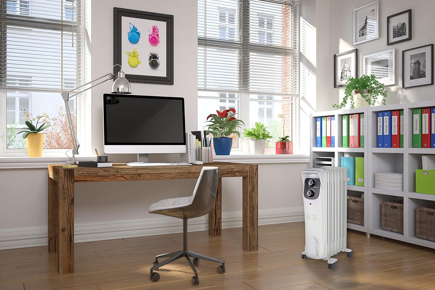 Comfort Zone Oil-Filled Radiator Space Heater, Radiant, Electric, Never Refill, Adjustable Thermostat, Tip-Over Switch & Overheat Protection System, Ideal for Home, Bedroom, & Office, 1,500W, CZ8008N