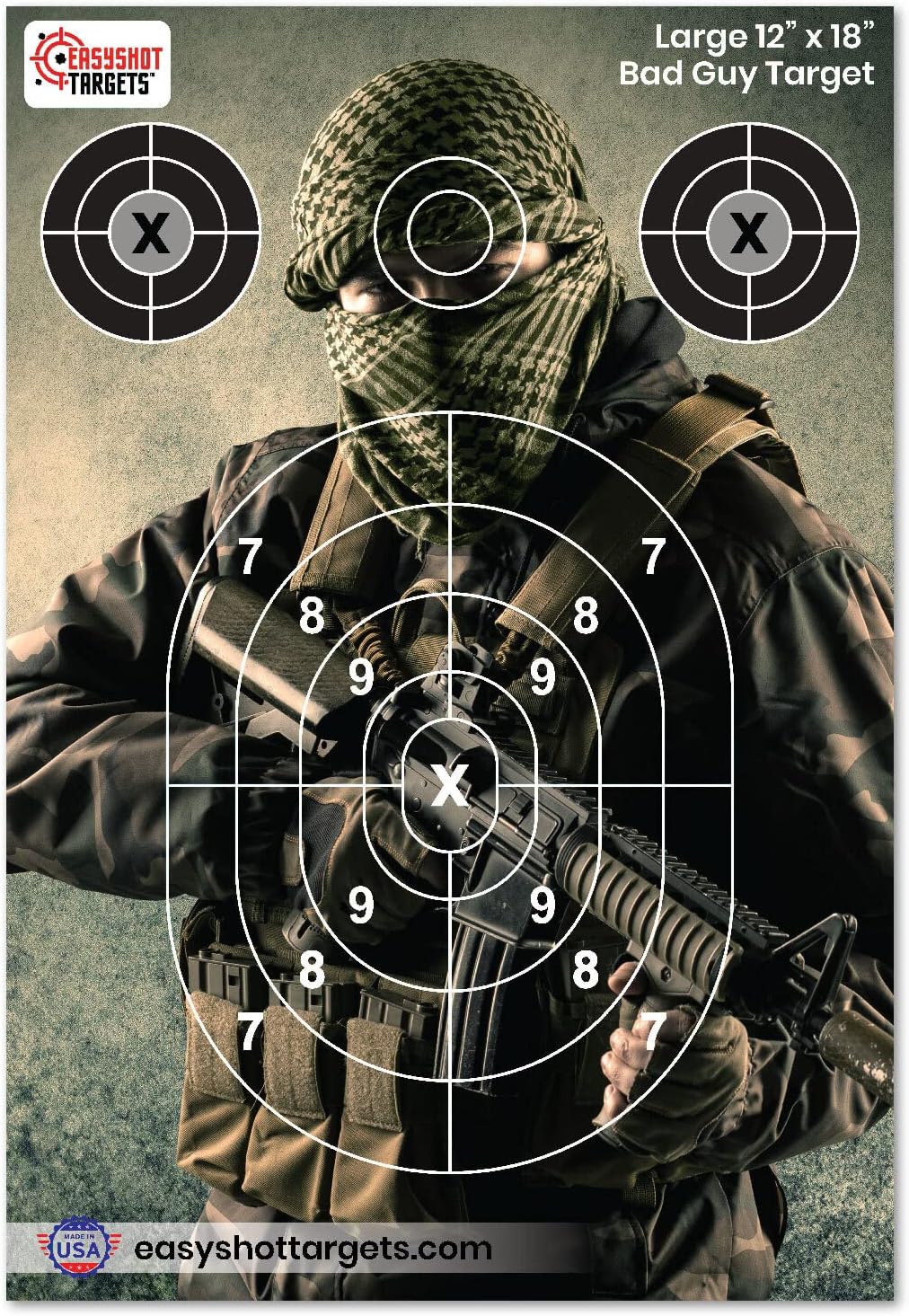 12" X 18" Hostage Targets for Shooting Featuring Photo-Realistic Designs | Bad Guy Paper Targets | Ideal for Law Enforcement Training