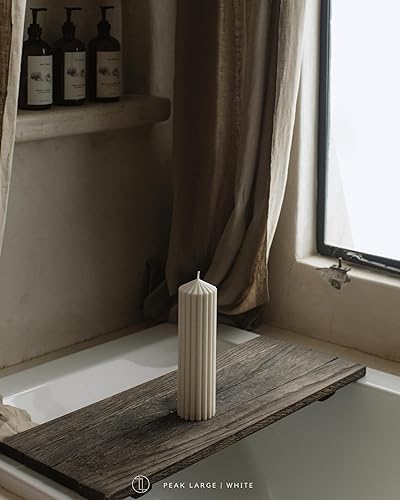 Miniatura 2 de LAWA - Vela de pilar de pico acanalado  Vela grande y hermosa hecha a mano con aroma de cera de soja, elegante vela estética de burbujas, regalo de