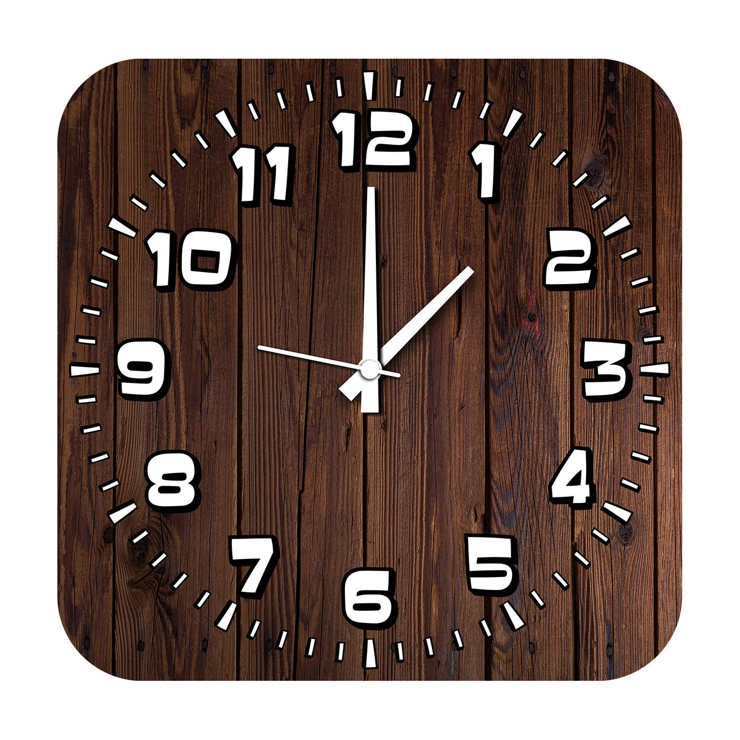 KARTIK Printed Designer Square Wooden Digital Wall Clock Without Glass for Home/Living Room/Bedroom/Kitchen and Office-image-29