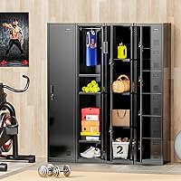 INTERGREAT 6-Door Steel Employee Lockers - Secure Metal Storage for Office, School, Gym, Black