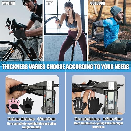 Miniatura 5 de RIGWARL Guantes de entrenamiento, guantes de fitness ligeros con protección completa de la palma y excelente agarre para hombres y mujeres, guantes