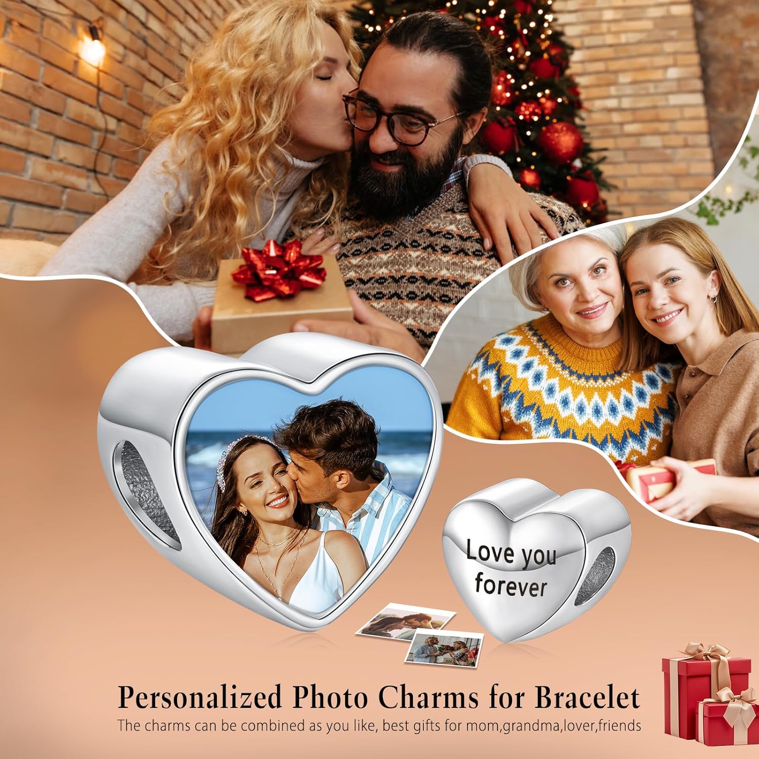 Custom Photo Charms for Bracelets Sterling Silver Personalized Picture Heart Beads for Bracelets Necklace Lovely Pet Dog Charms Ideal Gift for Loved Ones - Image 6