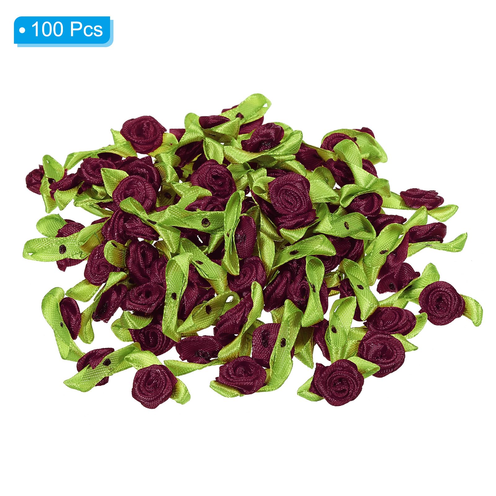 PATIKIL 15mm Tiny Satin Ribbon Rose - Image 3