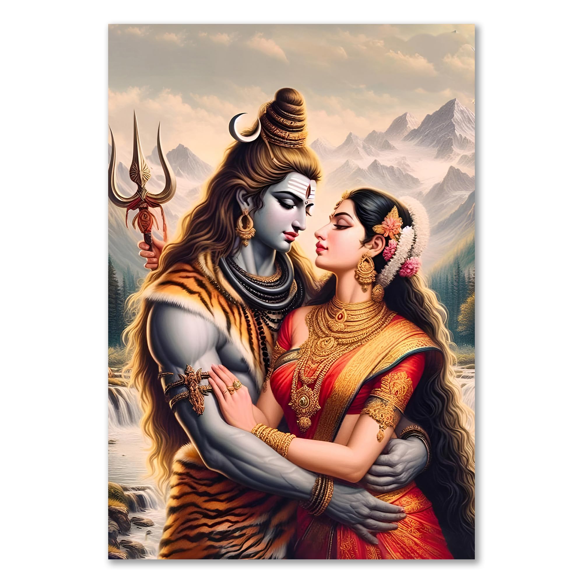 Shiv Parvati Poster - Lord Shiva & Parvati Wall Art -11