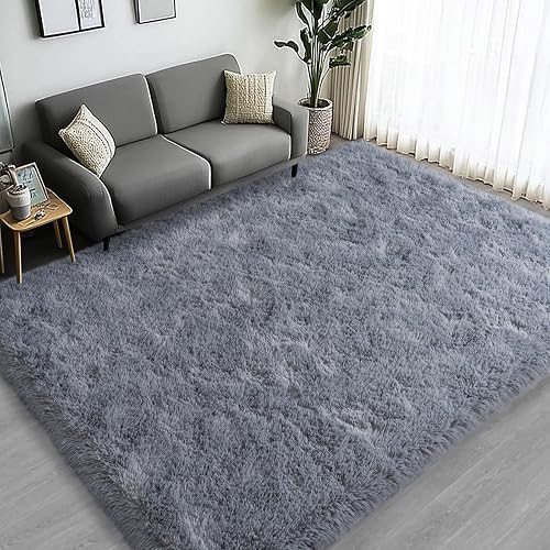 Lairep Fluffy Shag Rug 4x6 (Grey)