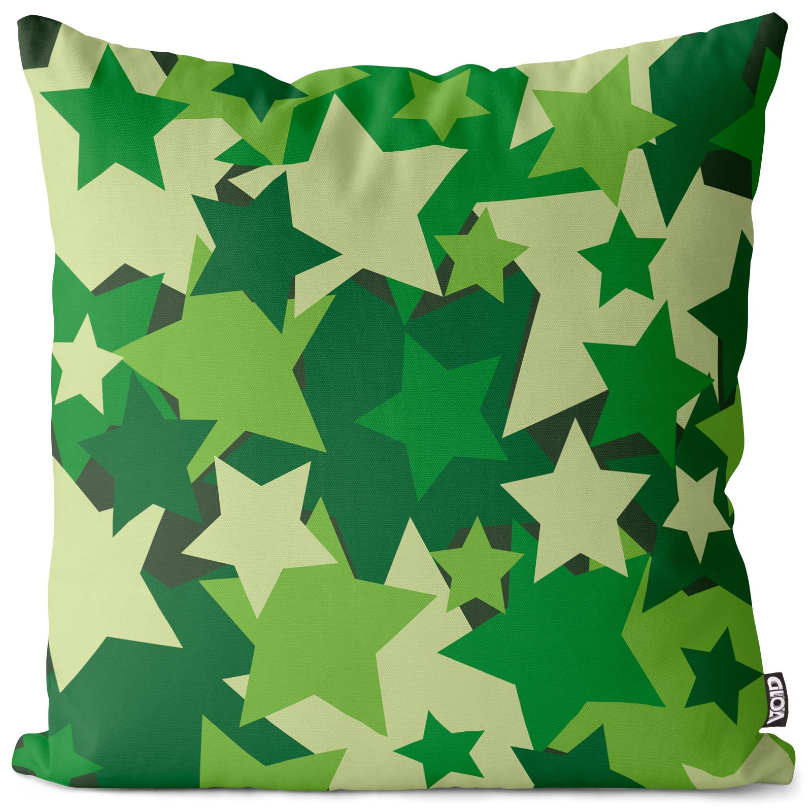 VOID Camouflage gwiazdy, duża poszewka na poduszkę, do użytku na zewnątrz, wzór militarny, wymiary poduszki: 80 x 80 cm