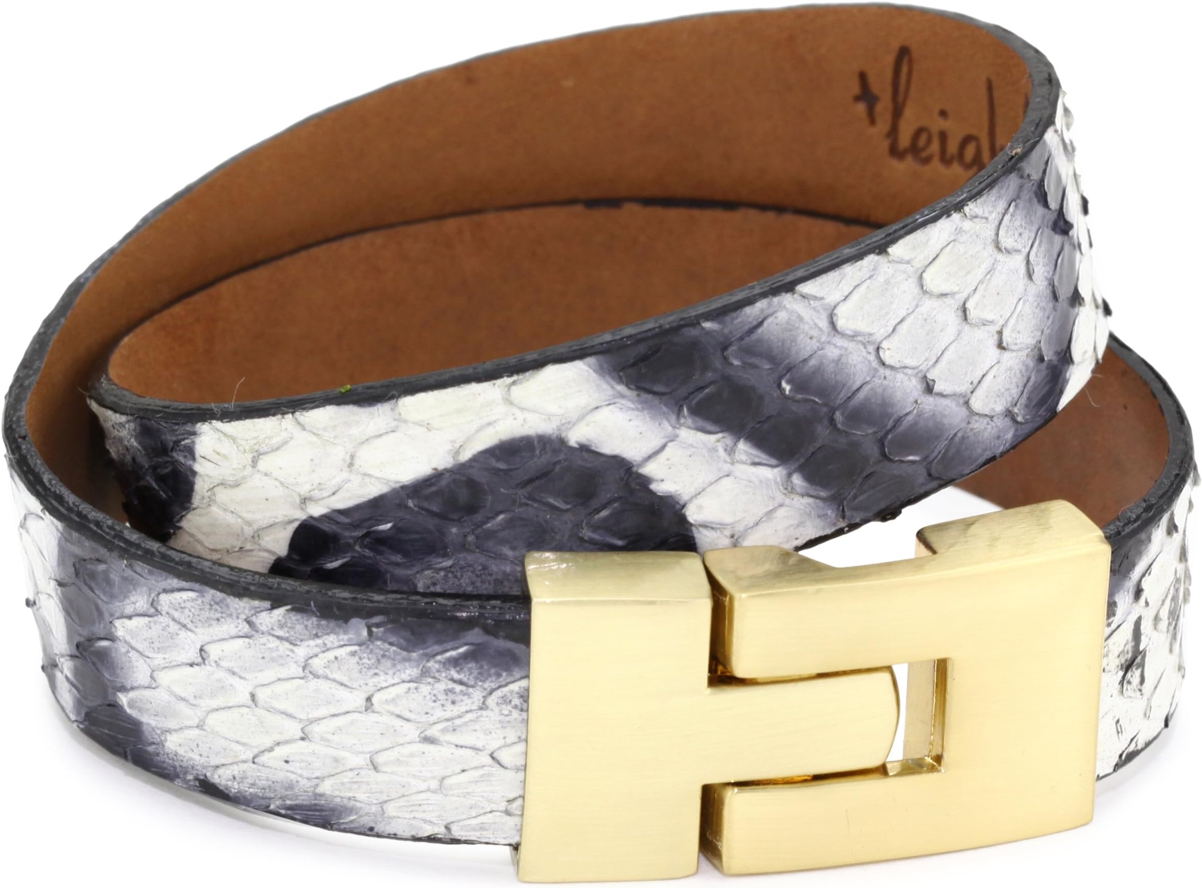 Leighelena Python Spray Paint Double Wrap Buckle Bracelet