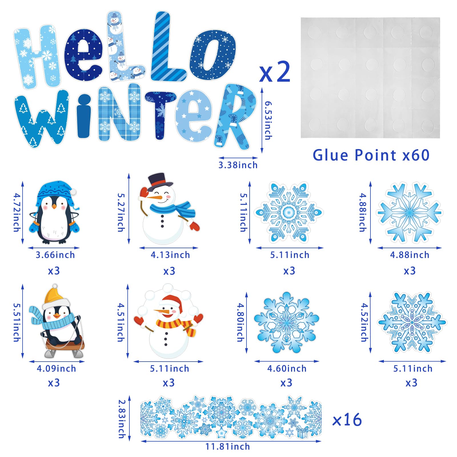 Snapklik.com : Hello Winter Snowflake Cutouts Bulletin Board Set ...