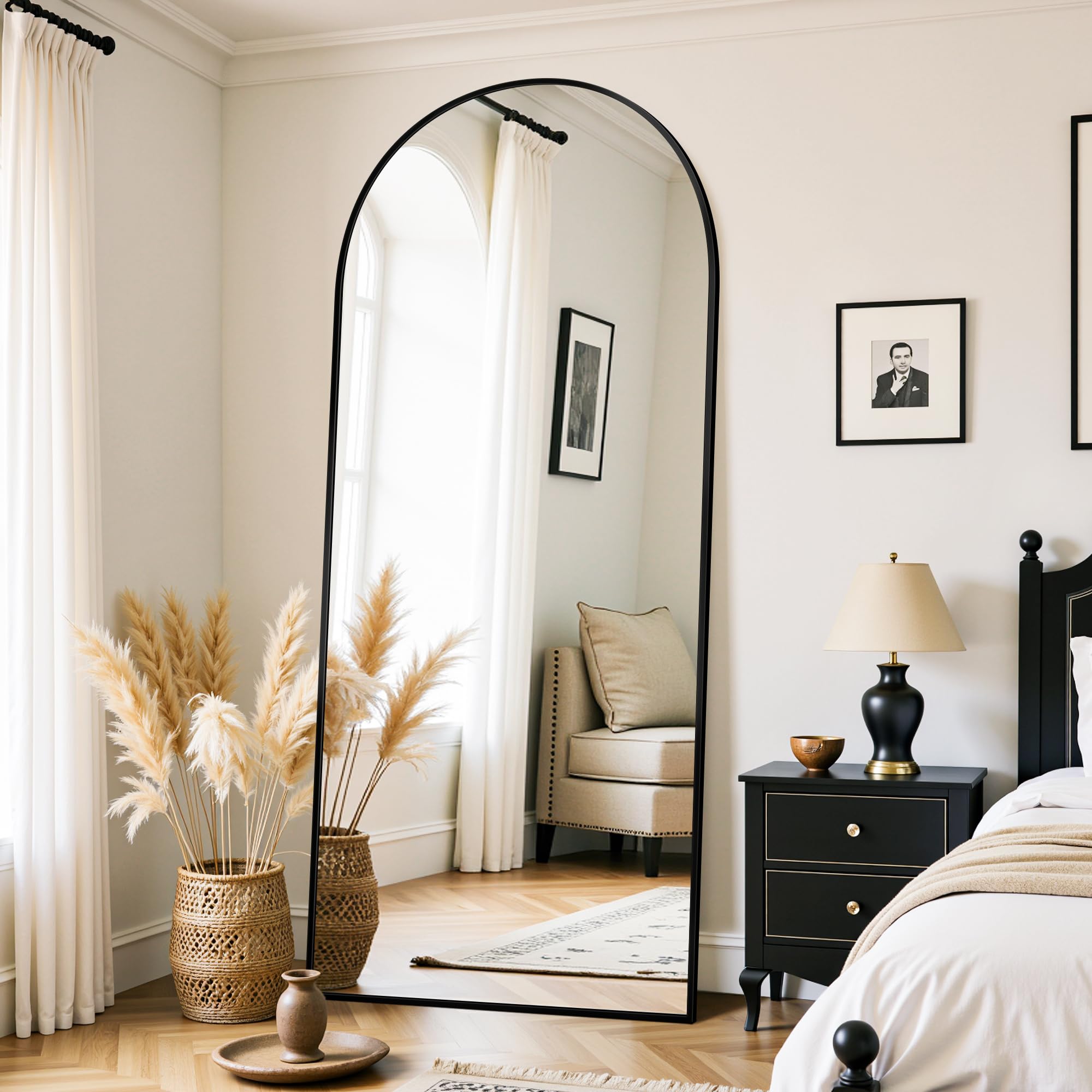 LadyNow Full Length Mirror, 71"x28" Oversized Floor Mirror Freestanding, Full Body Mirror Floor Standing Mirrors with Stand, Hanging Mounted Mirrors