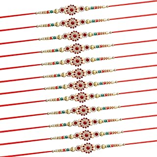 Rakhi for Brother (Set of 12) | Bro Rakhi with Card | Rakhi for Bhaiya | Roli Chawal - Raksha Bandhan Rakhi Bracelet for Brother Rakhi Set | Bhai Rakhi Thread | Rakhi Set for Brother