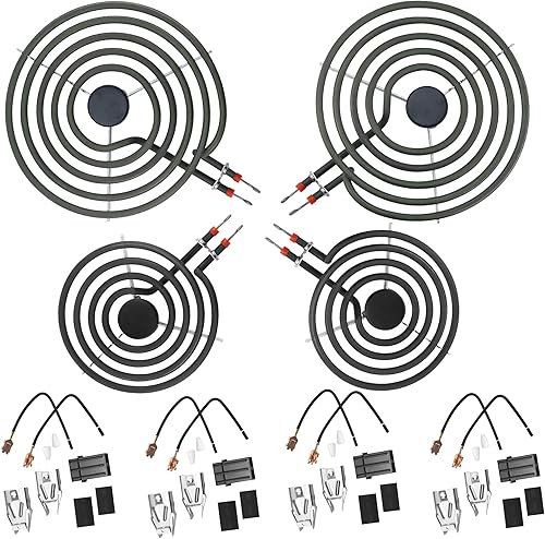 MP22YA Repuesto de Quemador de Estufa Eléctrica Incluye 2*MP15YA 6" y 2*MP21YA 8" y Kit de Receptáculo de Elemento de Superficie 330031 Compatible