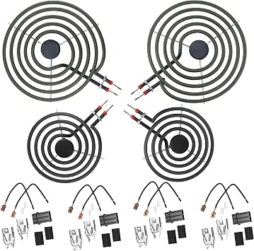MP22YA Electric Stove Top Burner Replacement Include 2*MP15YA 6" &2*MP21YA 8" &330031 Surface Element Receptacle Kit Compatible for Whirl-pool Ken-more Cro-sley May-tag Kithcen-aid etc Stove by MIFLUS