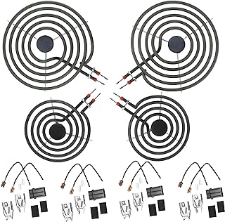 MP22YA Electric Stove Top Burner Replacement Include 2*MP15YA 6" &2*MP21YA 8" &330031 Surface Element Receptacle Kit Compatible for Whirl-pool Ken-more Cro-sley May-tag Kithcen-aid etc Stove by MIFLUS