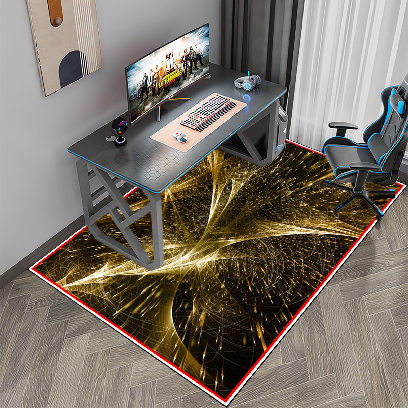 Tapis De Protection Pour Chaise De Bureau - 120x120 Cm - Antidérapant, Lavable Machine - Protège Sols Durs (parquet, Carrelage) - Réduit Bruit Et Usure - 3