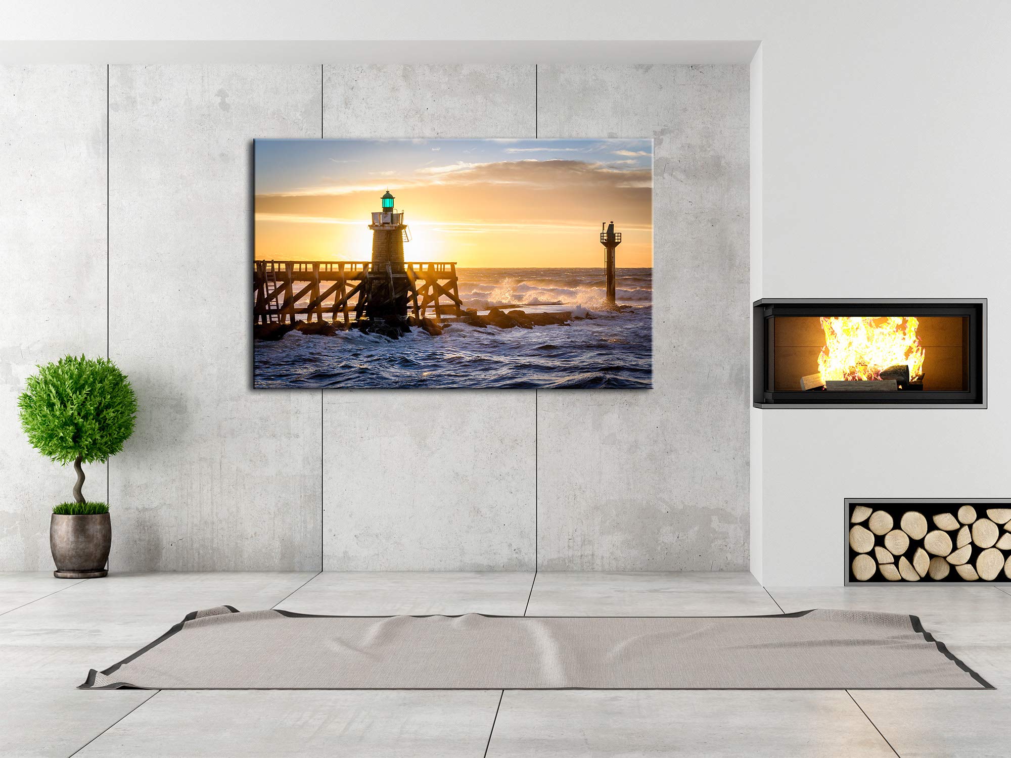 DECLINA, Quadro Decorativo da Parete per Soggiorno Moderno, cornici Decorative da Parete, Quadro Fotografico su Tela con Tramonto, 50 x 30 cm, Canvas, 120x80 cm