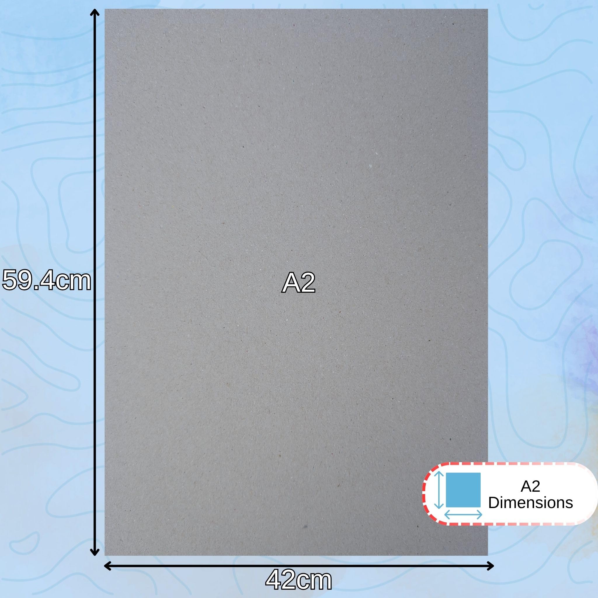 BCreativetolearn Tablero gris A2 de 42 x 59,4 cm, 1500 micras (1,5 mm), 10 hojas, tablero de montaje reciclado extragrueso para respaldo, modelismo y presentación