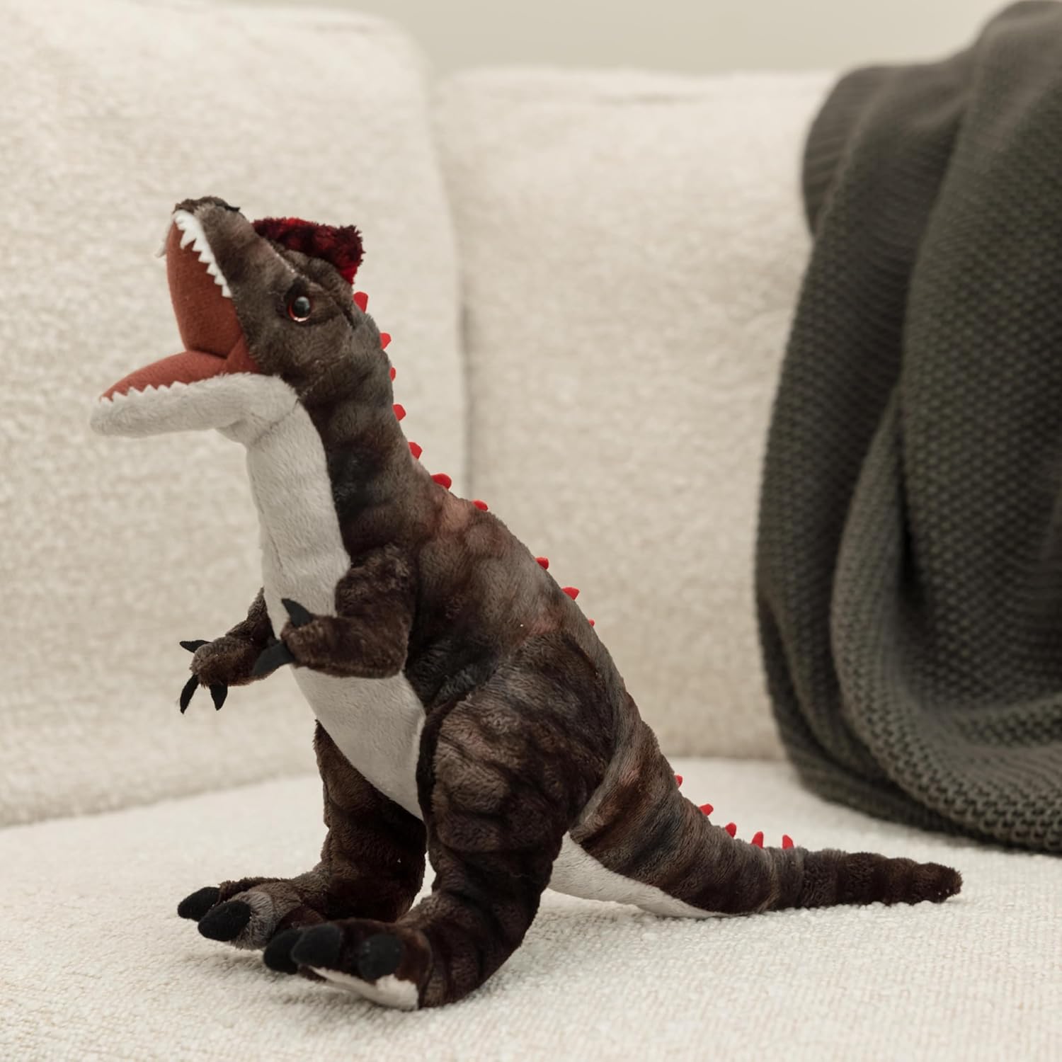 The Petting Zoo Allosaurus Dinosaur Stuffed Animal Plushie, Gift for Kids, Dinosaur Animals, Brown Dinosaur Plush Toy 15 inches