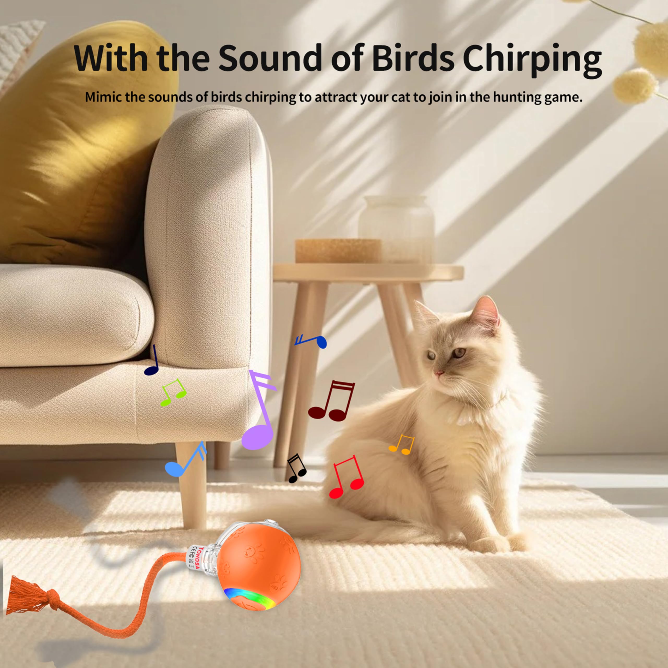 Juguetes interactivos para gatos de interior, rodar rápidamente en la alfombra, juguetes automáticos para gatos de interior aburridos, activado por movimiento