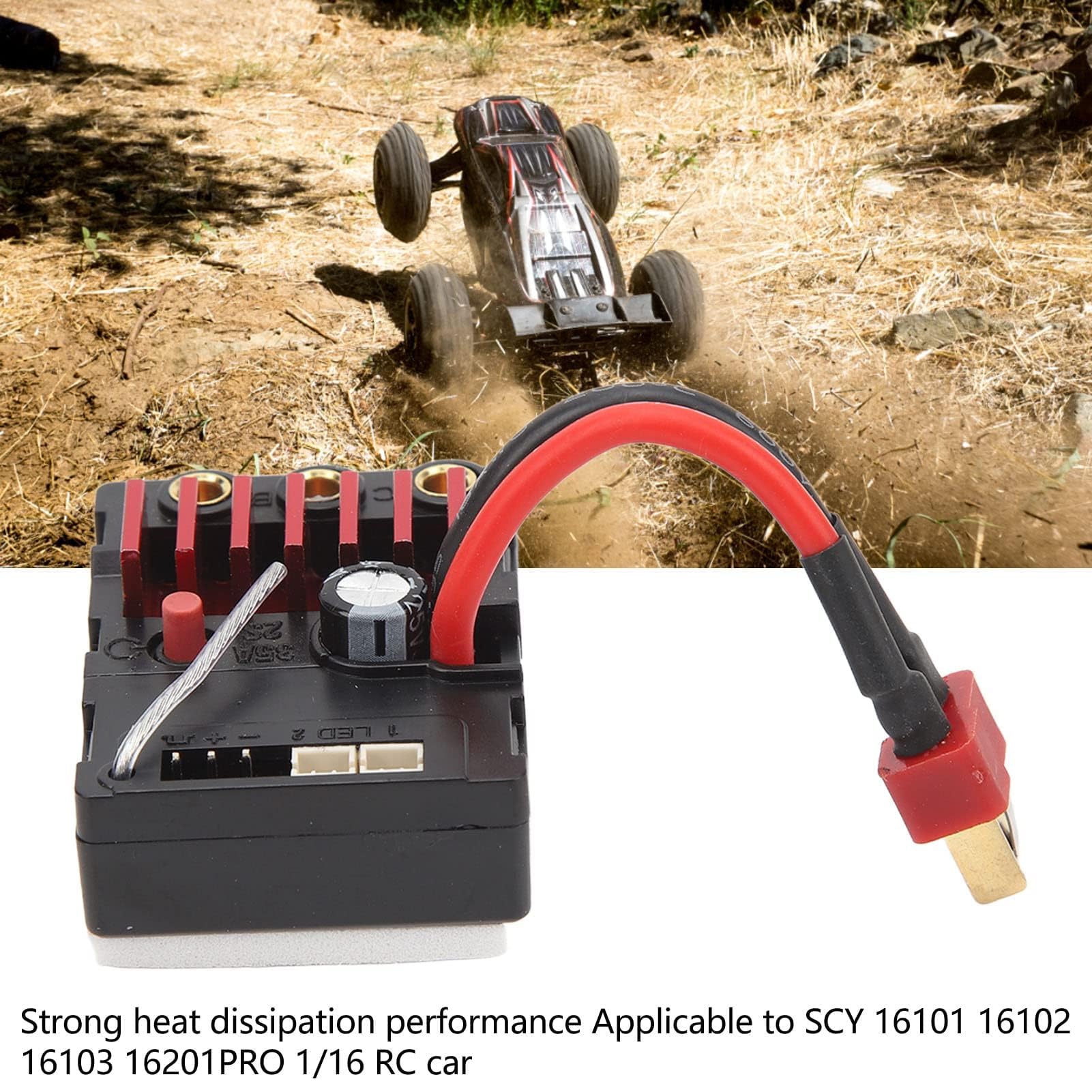 VBESTLIFE RC Integrado sin Escobillas ESC Plástico 35A 2S RC sin Escobillas ESC Controlador de Velocidad Portátil para SCY 16101 16102 16103 16201PRO 1/16 RC Car