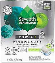 Seventh Generation Power Plus Dishwasher Detergent Packs Fresh Citrus scent for sparkling dishes Dishwasher tabs 40 count